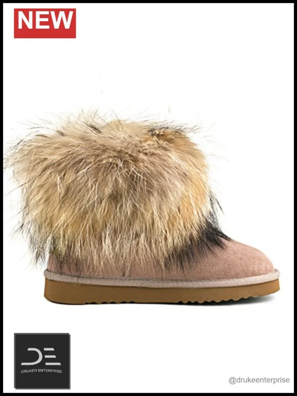 Genuine Suede Waterproof Winter Fur Ankle Boots Women Fluffy Snow Boots